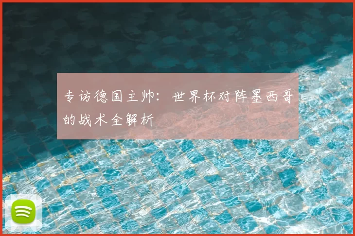专访德国主帅：世界杯对阵墨西哥的战术全解析